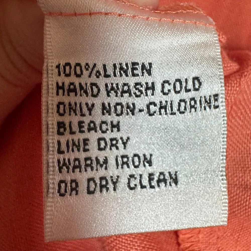 Talbots Women's Size 12 Coral‎ Irish Linen Button Front Jacket Business Casual - Picture 5 of 6